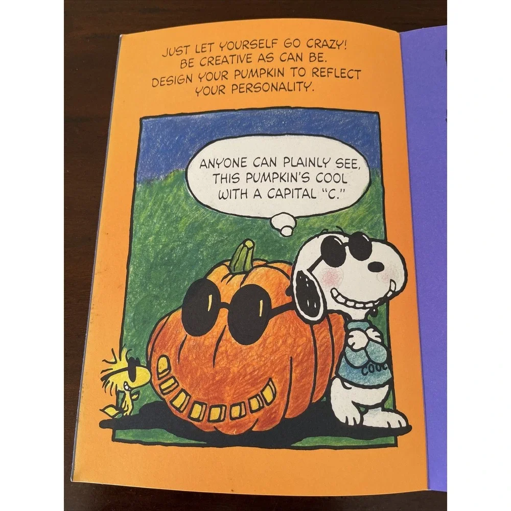 Vintage Hallmark Peanuts Halloween Greeting Card Folding Pumpkin Patch‎ Unused